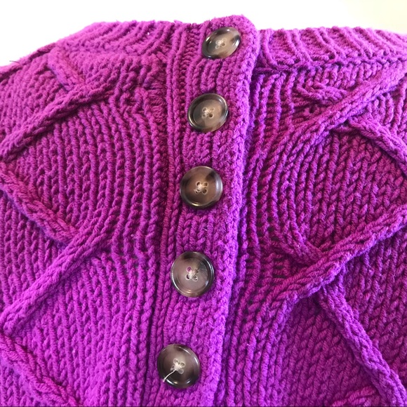 Ann Taylor LOFT Purple Cable Knit Sweater - Picture 4 of 5